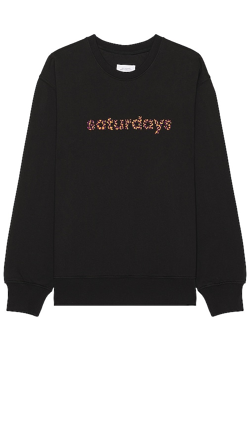 Saturdays Surf Nyc Bowery Cheetah Sweater In Black