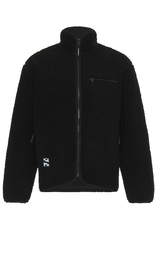 Shop Saturdays Surf Nyc Spencer Polar Fleece Full Zip Jacket In Black