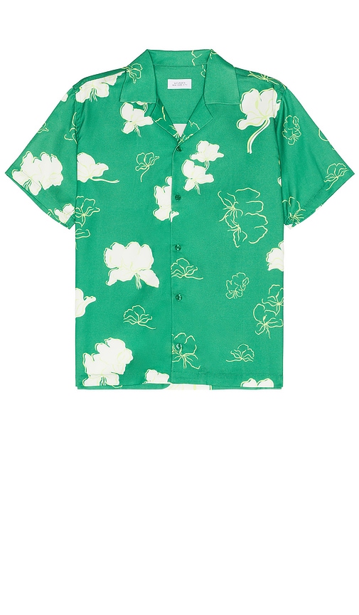 Shop Saturdays Surf Nyc Canty Short Sleeve Shirt In Pine Green