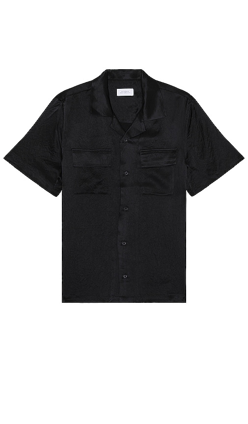 Shop Saturdays Surf Nyc Canty Crinkled Satin Shirt In Black