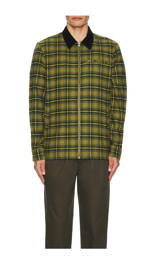 SATURDAYS NYC Ryan Zip Front Flannel Shirt in Mayfly | REVOLVE