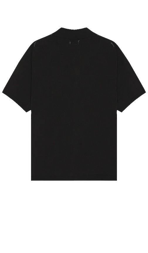 Shop Saturdays Surf Nyc Kenneth Checkerboard Knit Short Sleeve Shirt In Black