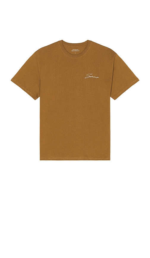 Shop Saturdays Surf Nyc Signature Standard Tee In Brown