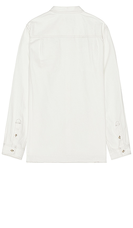 Shop Saturdays Surf Nyc Kenmare Chambray Long Sleeve Shirt In Ivory