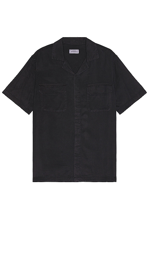 Shop Saturdays Surf Nyc Gibson Pigment Dyed Short Sleeve Shirt In Black