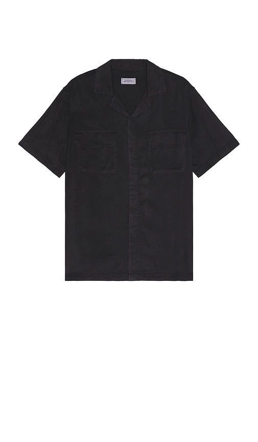 Shop Saturdays Surf Nyc Gibson Pigment Dyed Short Sleeve Shirt In Black