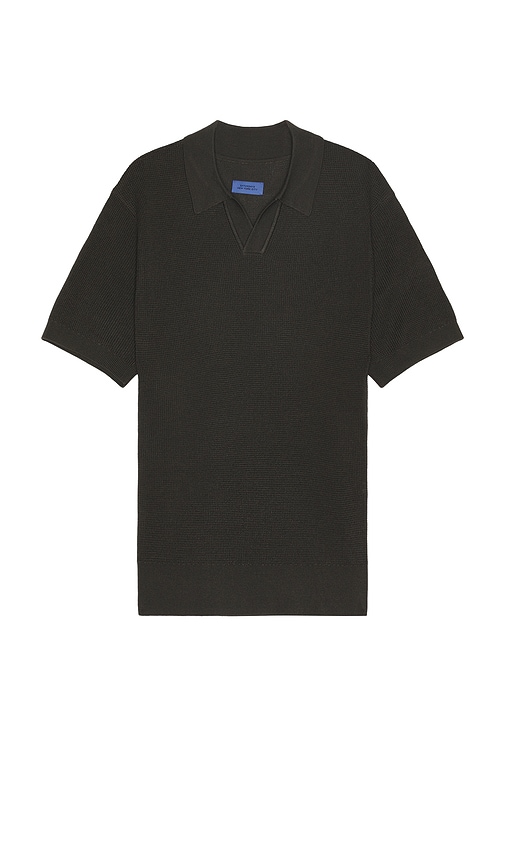 Shop Saturdays Surf Nyc Alex Merino Wool Open Placket Polo In Dark Green