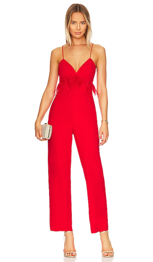 Saylor Krysta Jumpsuit In Tango Red