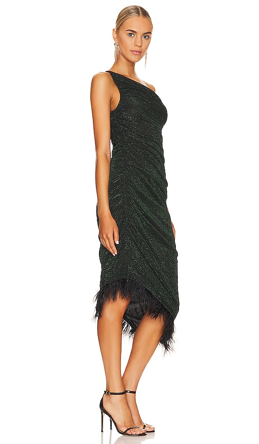 Shop Saylor Hilaria Midi Dress In Black & Emerald