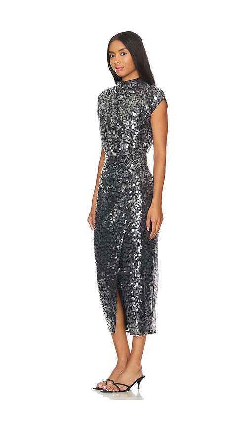 Shop Saylor Renata Dress In Pewter