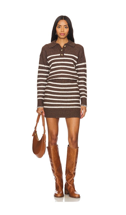 Shop Saylor Brynda Dress In Brown & Creme