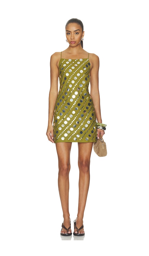 Saylor Marlon Dress In Pistachio & Silver