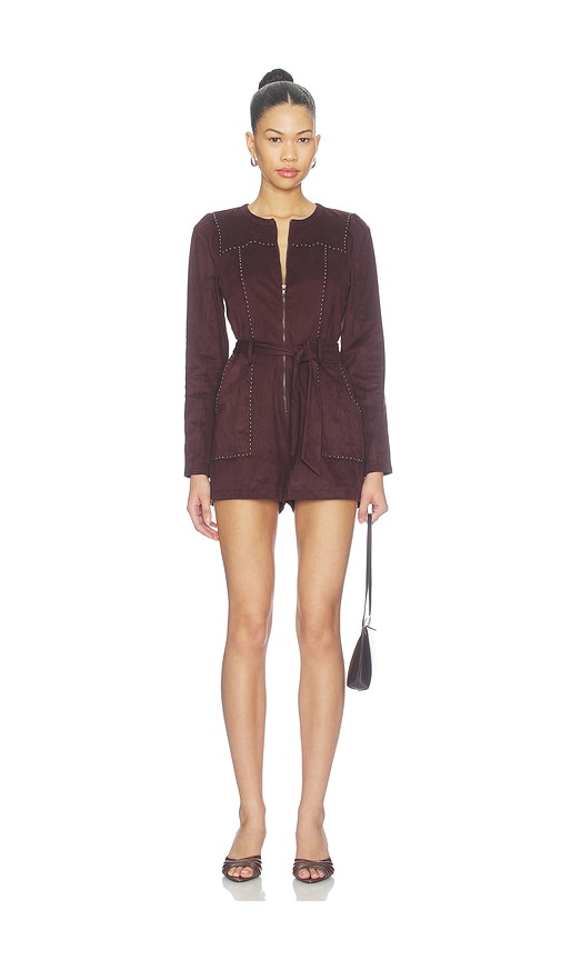 Saylor Lora Romper In Chocolate