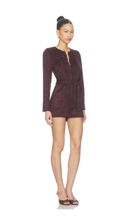 Saylor Lora Romper In Chocolate