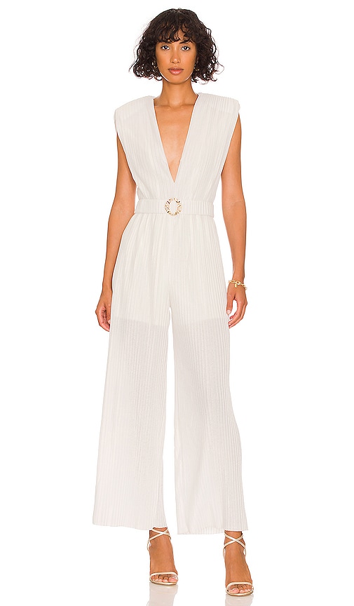 Sabina Musayev Saffron Jumpsuit in white | REVOLVE