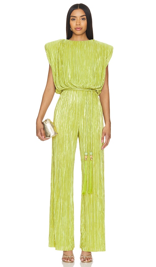 Sabina Musayev Nectar Pleated Jumpsuit In Green