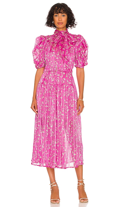 Sabina Musayev Gardenia Midi Dress in Fuchsia Floral | REVOLVE