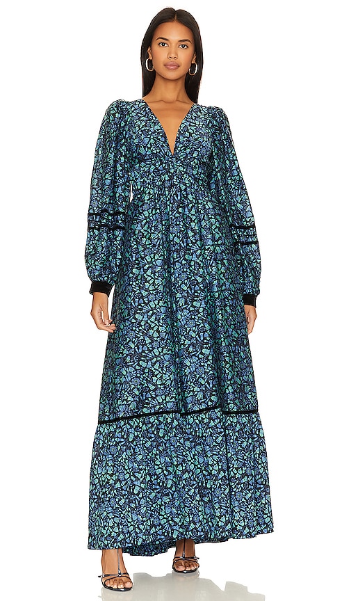 Sabina Musayev Lorain Dress in Turquoise Print | REVOLVE