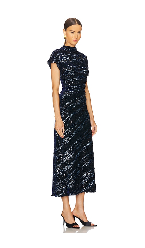 Shop Sabina Musayev Neptune Dress In Navy