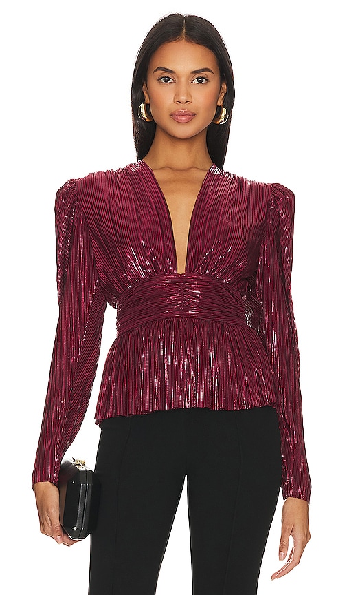 Sabina Musayev Maxim Top in Ruby Wine