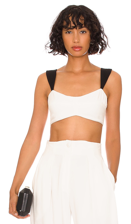 Sabina Musayev Briony Crop Top in White & Black