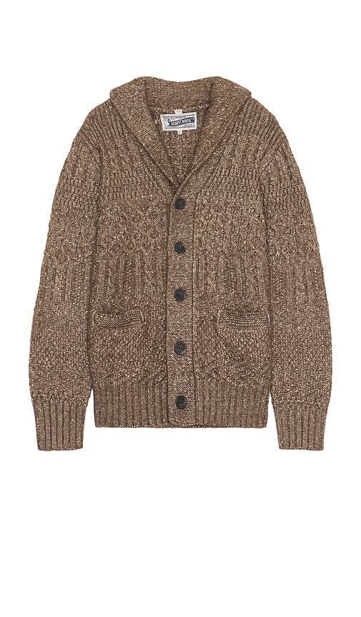 Shop Schott Merino Wool Cardigan In Brown