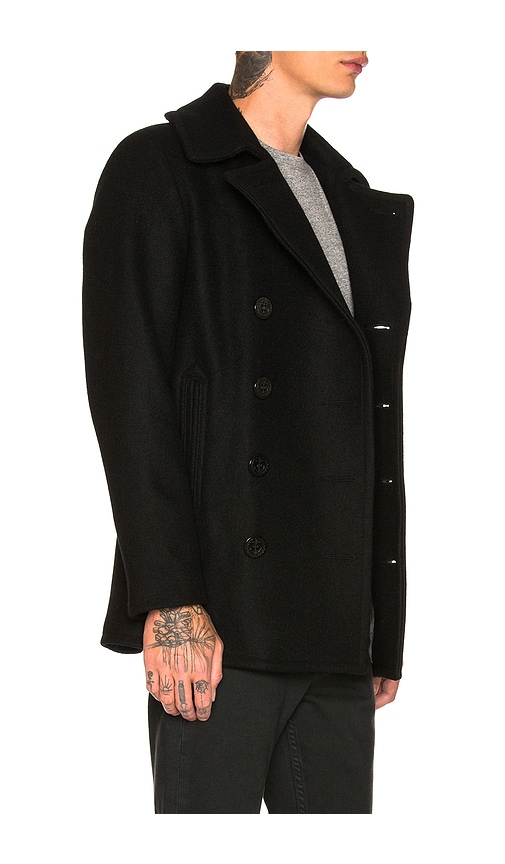  Schott Peacoat Im Slim-fit-design In Blue. Größe S. Also In L, Xl. 