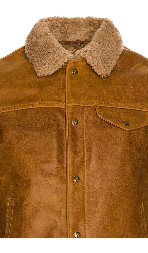 Schott Waxy Vintage Buffalo Trucker In Sycamore