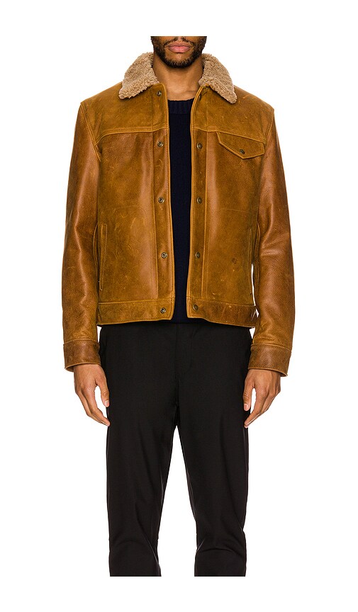 Schott Waxy Vintage Buffalo Trucker In Sycamore