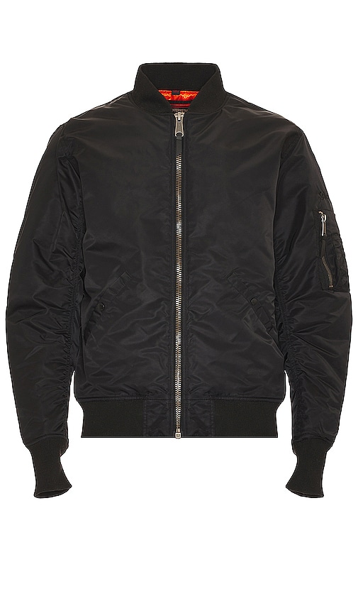 Schott Men's Nylon Flight Jacket in Black | REVOLVE