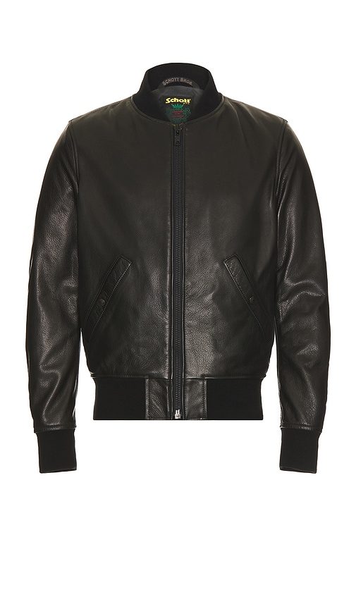 Shop Schott Lightweight Bomber Jacket In Black