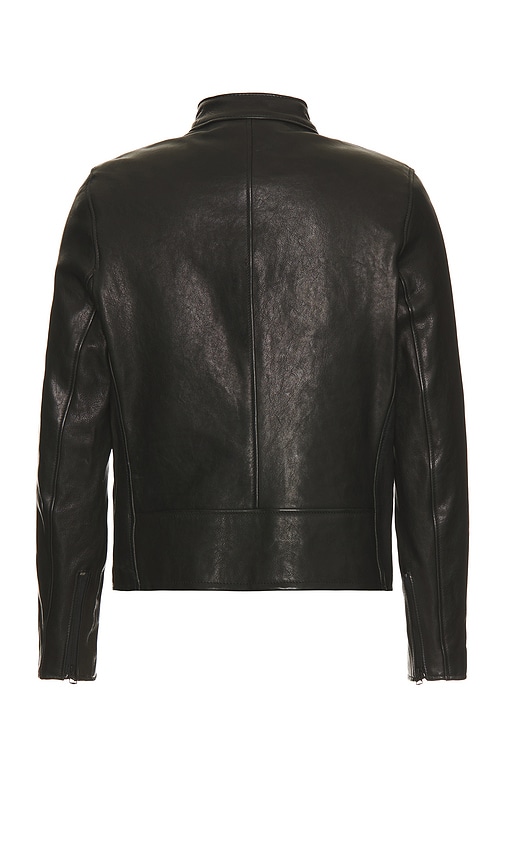 Shop Schott Vegetable Tanned Lambskin Cafe Racer Jacket In Black