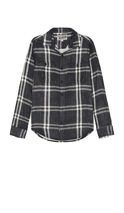 Shop Schott Double Weave Plaid Work Shirt In 블랙