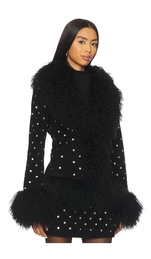 Susanna Chow Dorothy Diamant? Suede Coat In Black