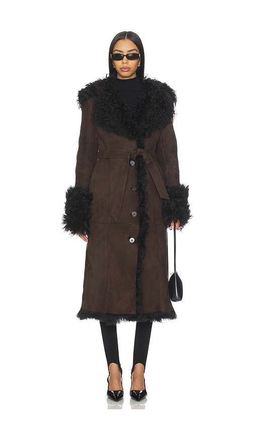 Susanna Chow Daphne Shearling Suede Coat