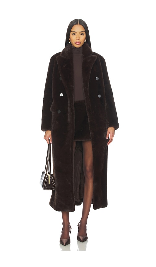 Susanna Chow Yvonne Faux Fur Coat In Brown