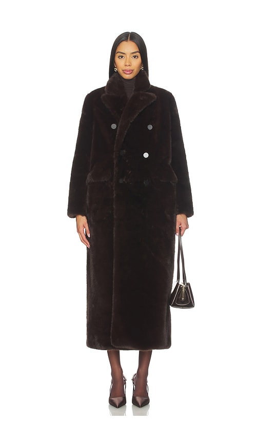 Susanna Chow Yvonne Faux Fur Coat In Brown