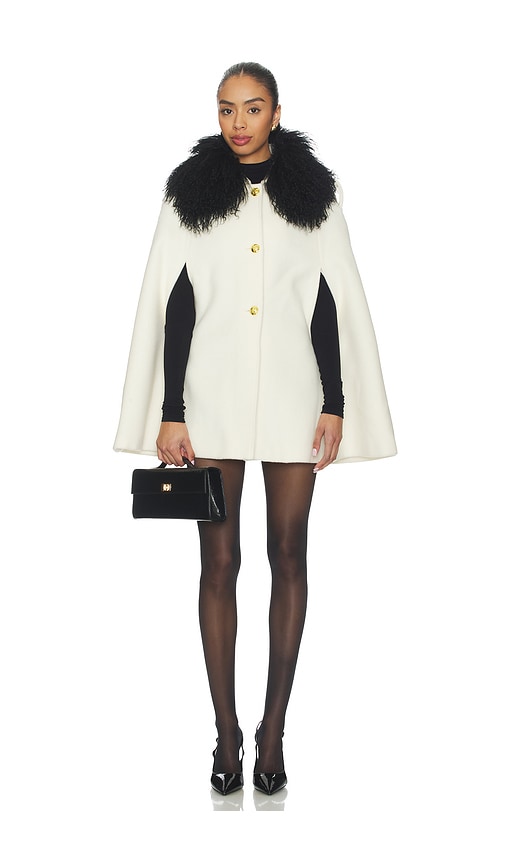 Susanna Chow Serina Cashmere Shearling Cape Coat