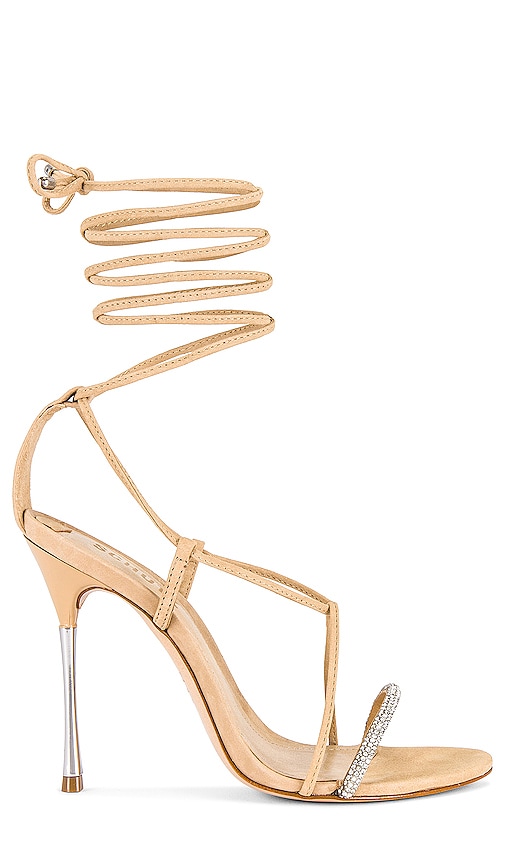 Schutz Adeline Crystal Sandal in Light Nude | REVOLVE