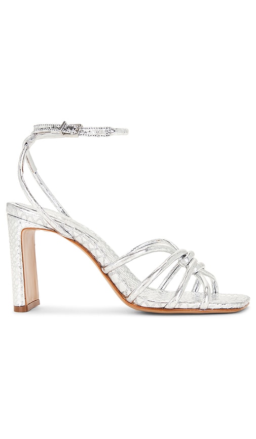 Shop Schutz Rachel High Block Sandal In Prata