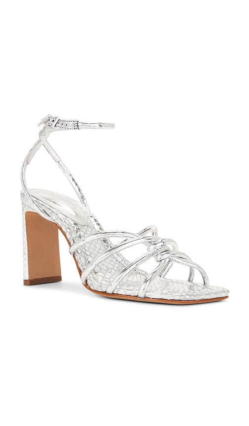 Shop Schutz Rachel High Block Sandal In Prata