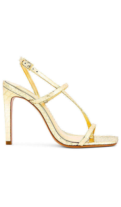 Schutz Heloise High Sandal in Ouro Claro Orch