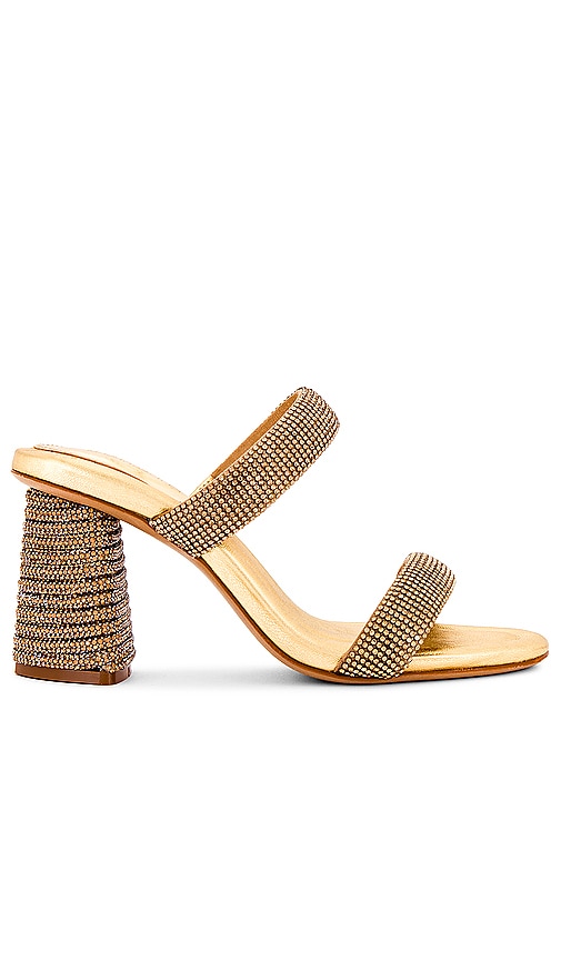 Shop Schutz Tully Glam Sandal In Ouro Claro Orch