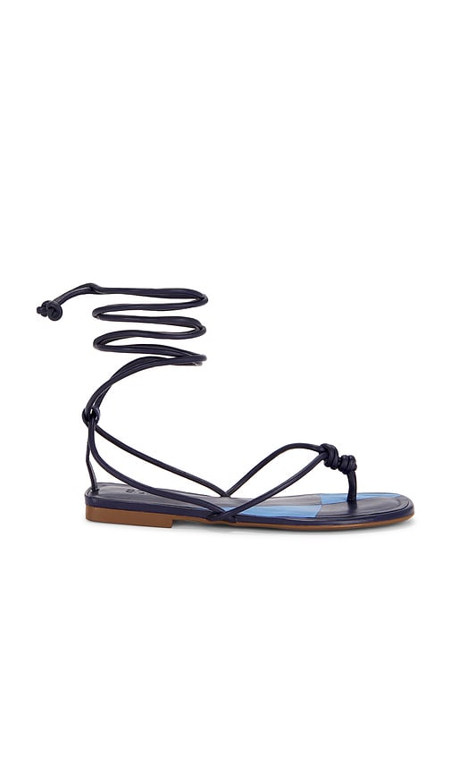 Shop Schutz Poppy Flat Sandal In Midnight Blue