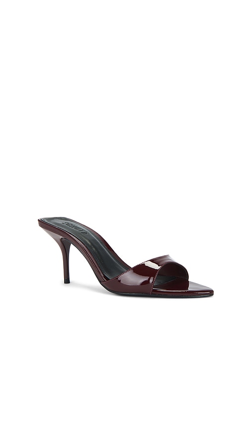 Schutz Elodie Patent Stiletto Mule Sandals In Burgundy