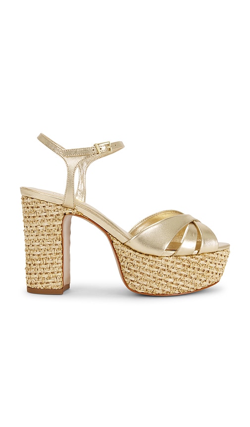 Schutz Keefa Raffia Sandal in Metallic Gold. - size 10 (also in 8.5, 9.5)