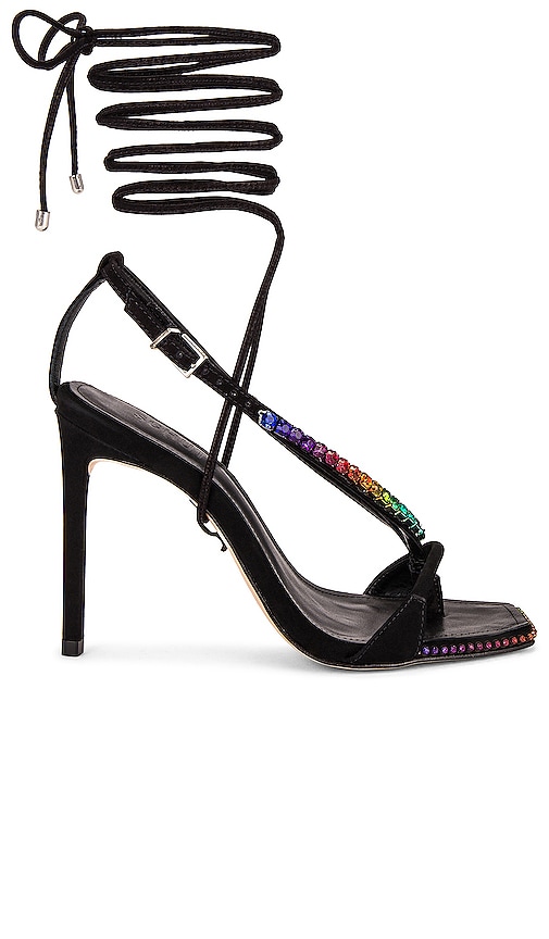 Schutz Vikki Crystal Sandal in Black REVOLVE