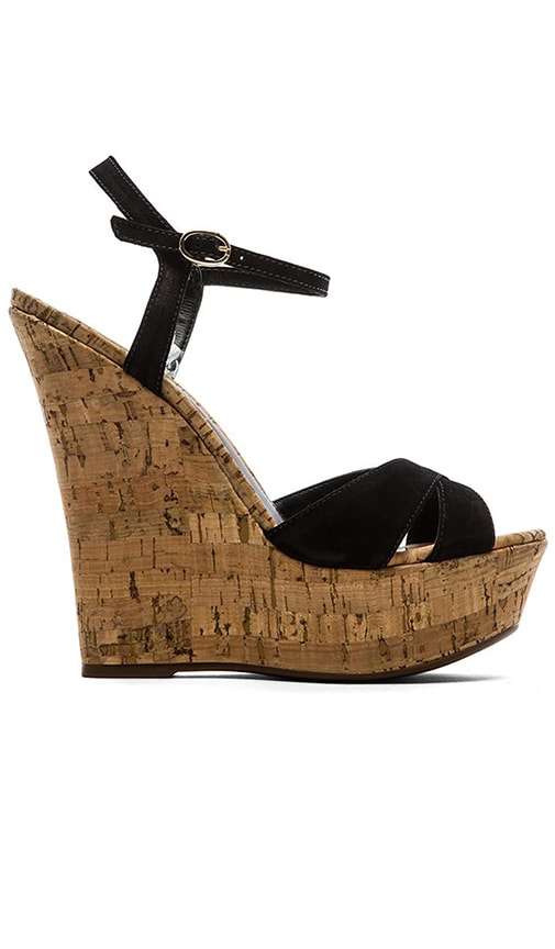 Schutz Emiliana Wedge in Black | REVOLVE