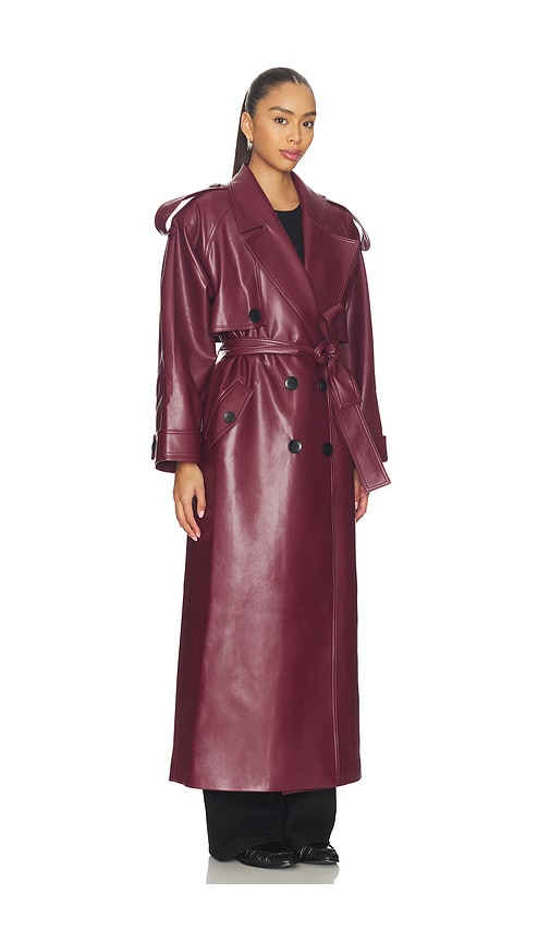  Selmacilek Trenchcoat Aus Leder In Burgundy. Größe S. Also In Xs, M, L. 