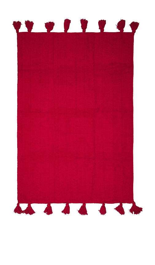 Sunday Citizen Braided Pom Pom Throw In 胭脂红